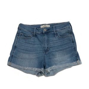 Hollister Distressed Hem Light Wash Shorts